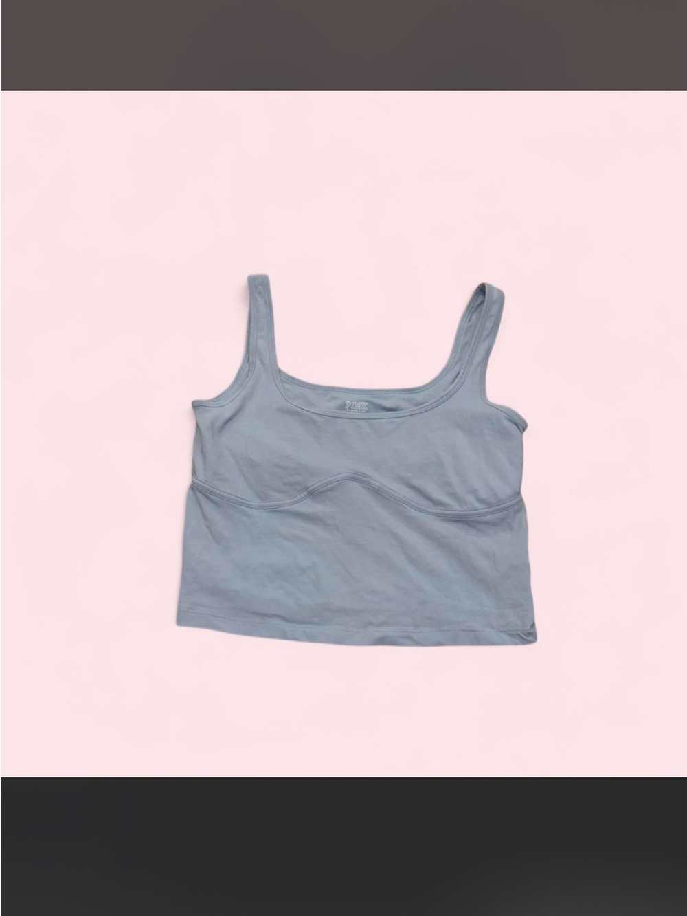 Victoria's Secret PINK Light Blue Scoop Neck Cropped Tank